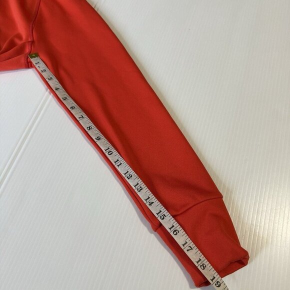 LL BEAN Mens Mountain Fleece Half Zip Orange Outdoors Sz M Regular Pullover - Picture 3 of 16